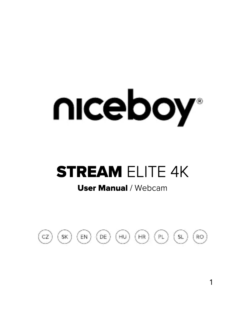Página 1 del manual Manual de usuario Niceboy STREAM Elite 4K