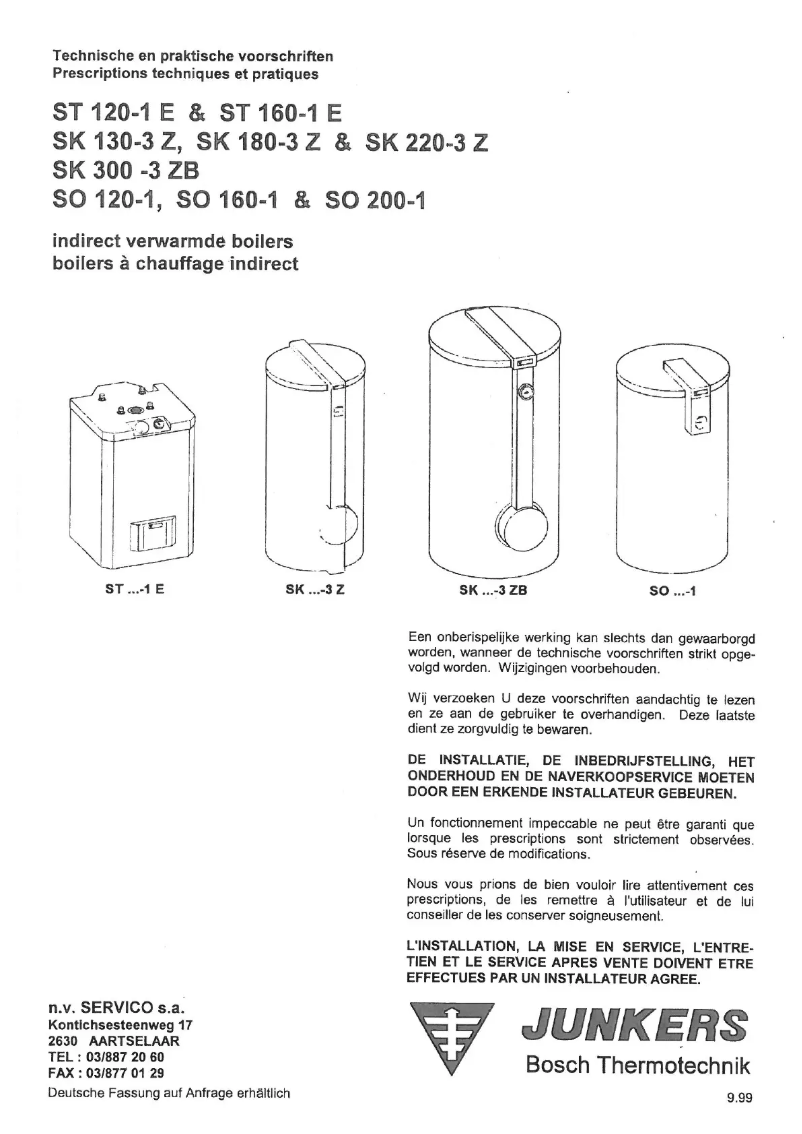 Página 1 del manual Manual de usuario Junkers SK 180-3 Z