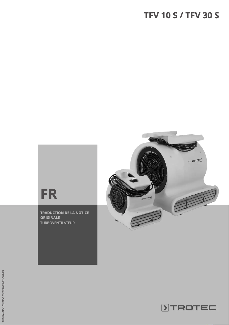 Imagen de la primera página del manual del dispositivo TFV 10 S