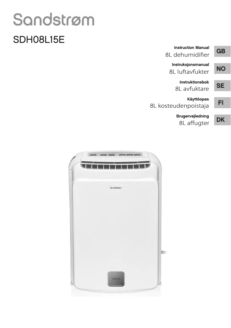 Imagen de la primera página del manual del dispositivo SDH08L15E