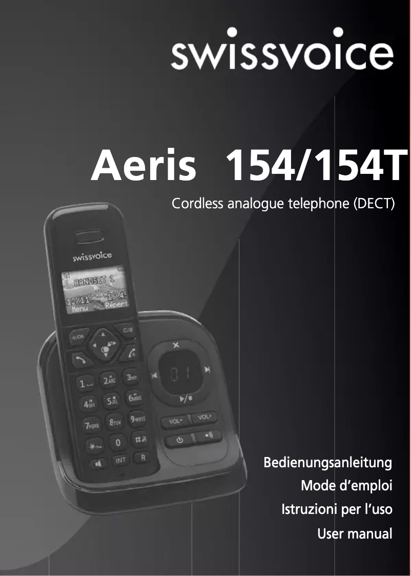 Imagen de la primera página del manual del dispositivo Aeris 154T