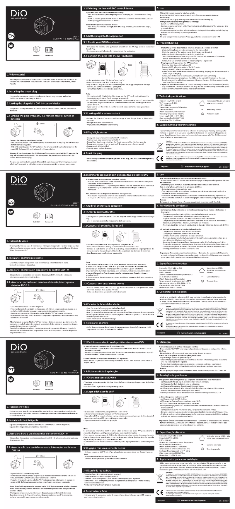 Imagen de la primera página del manual del dispositivo 54907