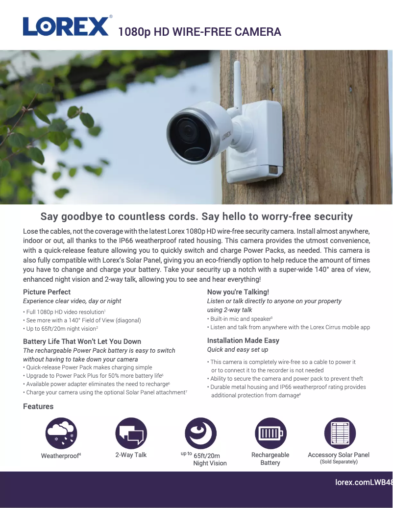 Página nº 1 - Ficha técnica Lorex LWB4850-C2