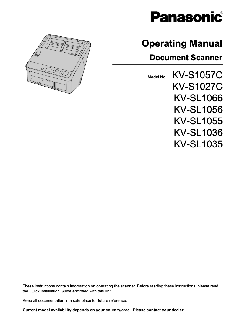 Imagen de la primera página del manual del dispositivo KV-S1027C