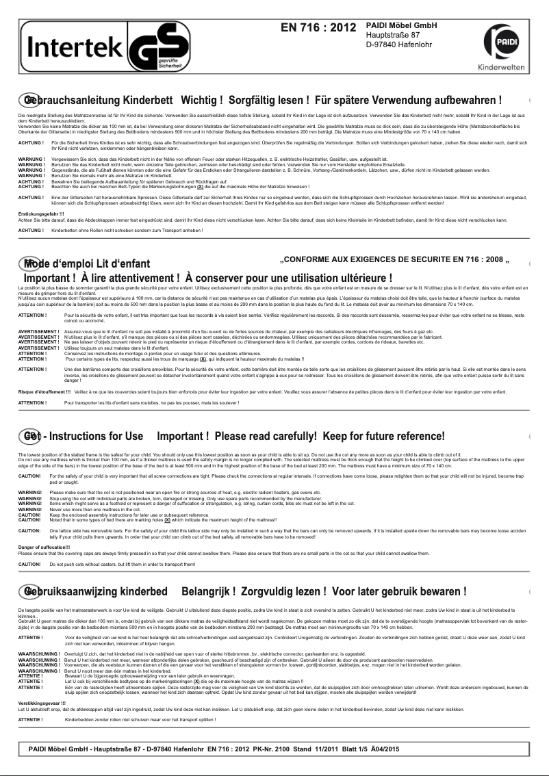 Página nº 1 - Manual de usuario Paidi Fabiana