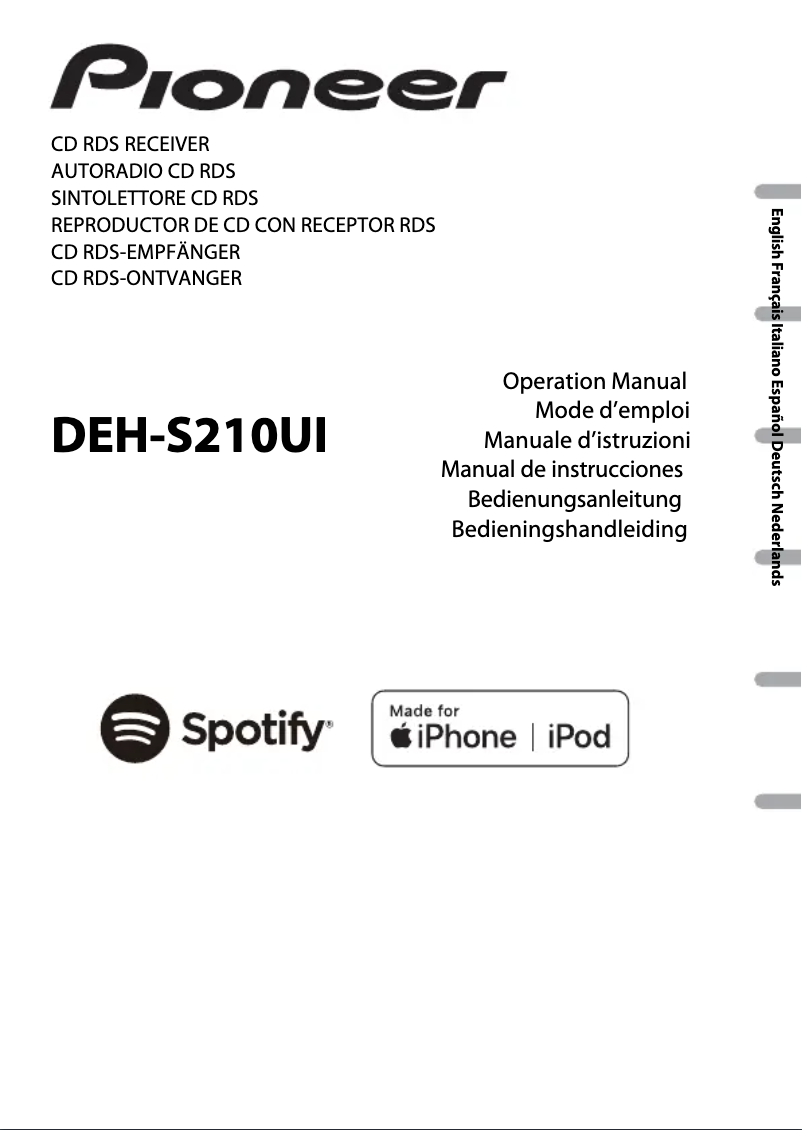 Página 1 del manual Manual de usuario Pioneer DEH-S210UI