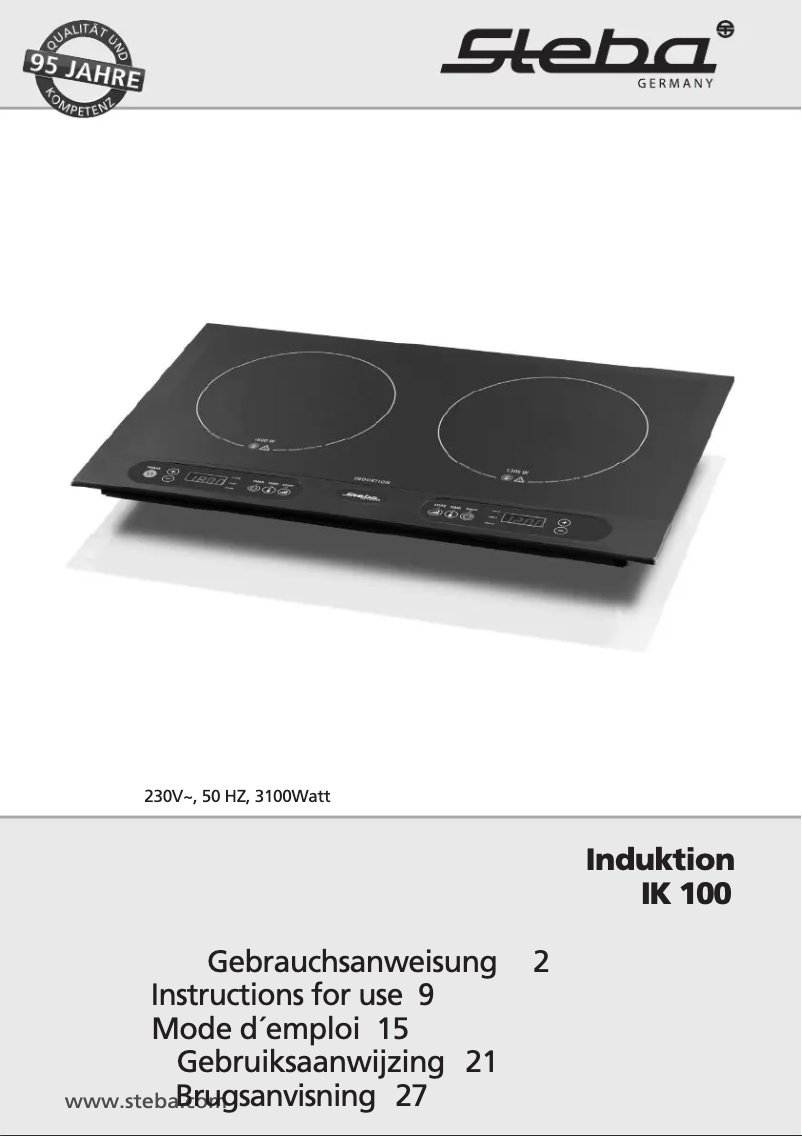 Página 1 del manual Manual de usuario Steba IK 100