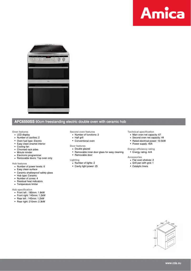 Imagen de la primera página del manual del dispositivo AFC6550SS