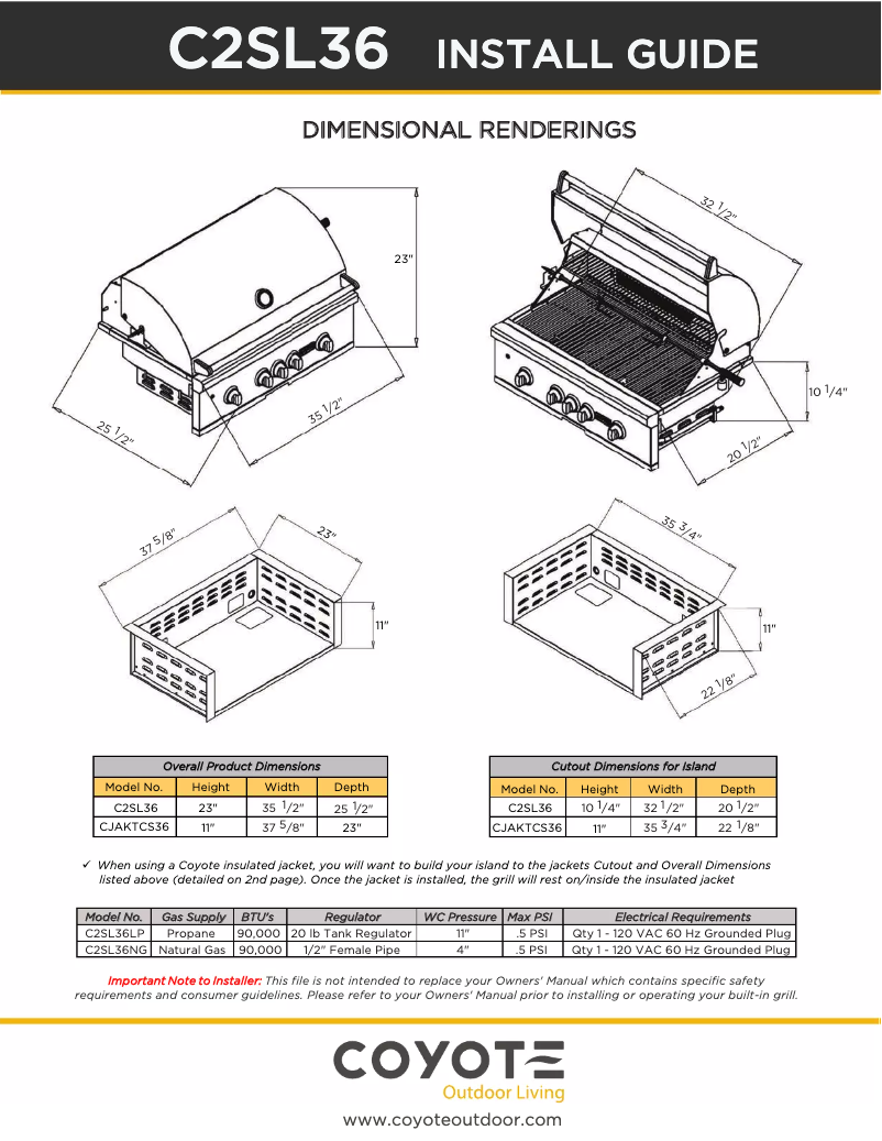 Imagen de la primera página del manual del dispositivo C2SL36NG