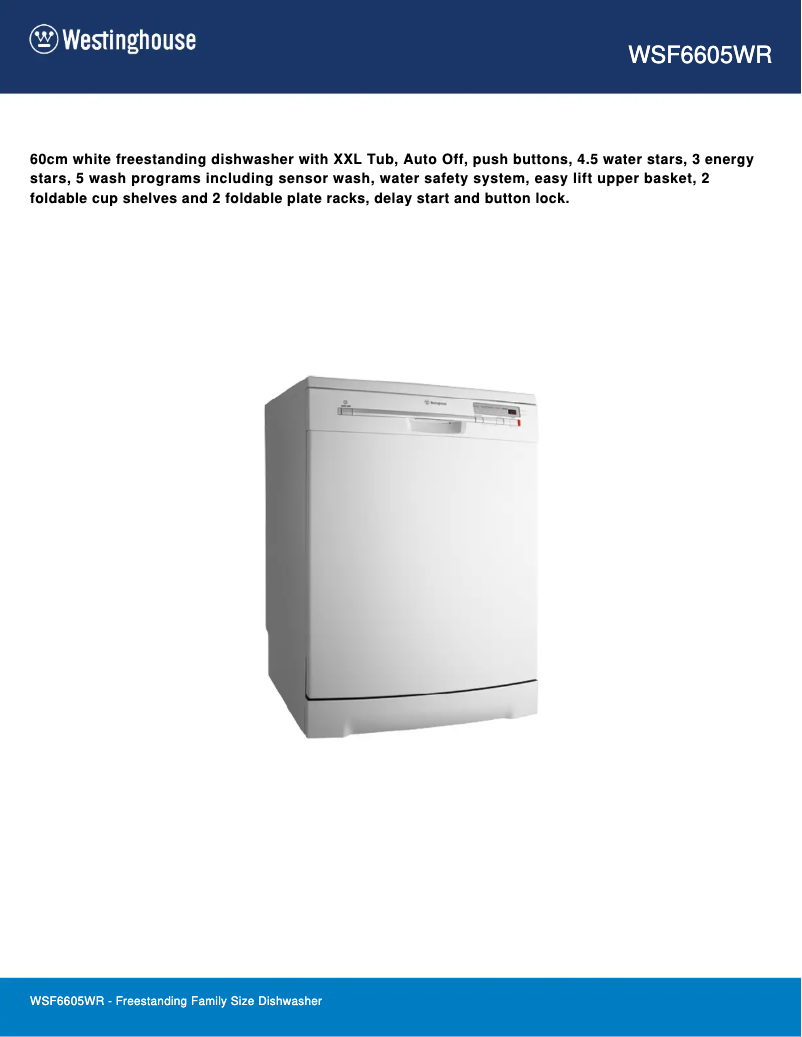 Imagen de la primera página del manual del dispositivo WSF6605WR