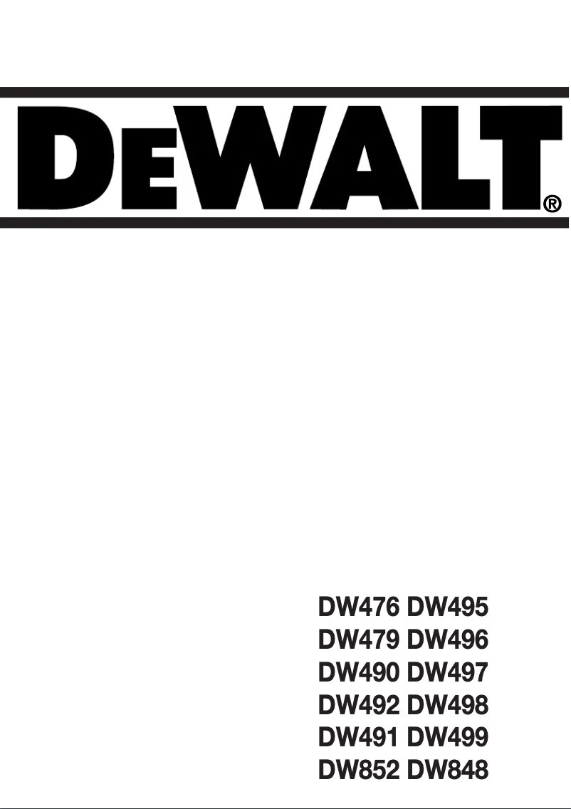 Página 1 del manual Manual de usuario DeWalt DW852