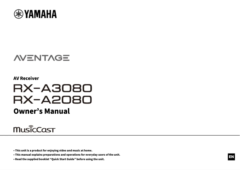 Página 1 del manual Manual de usuario Yamaha Aventage RX-A2080