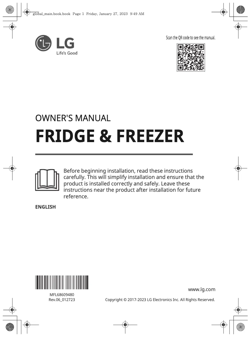 Imagen de la primera página del manual del dispositivo GC-F582HLHU