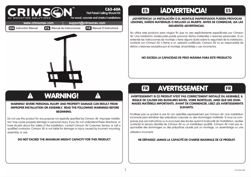Página 1 del manual Manual de usuario Crimson C63-60A
