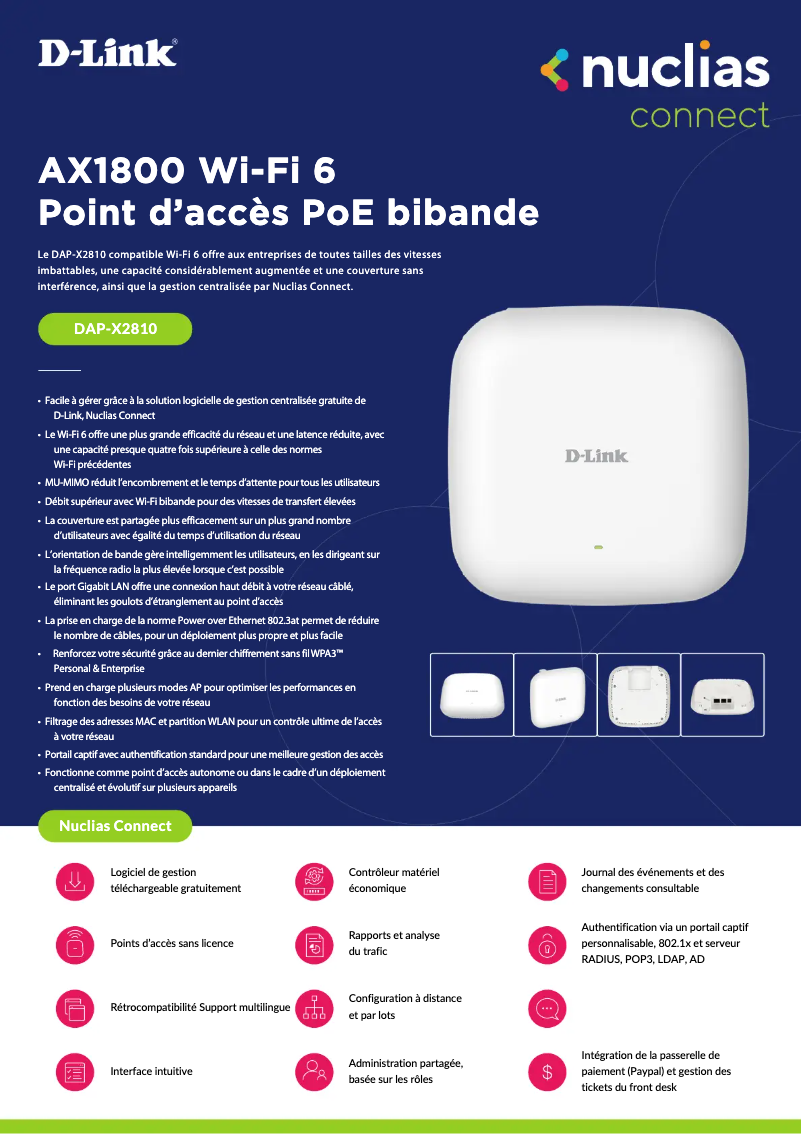 Imagen de la primera página del manual del dispositivo DAP-X2810