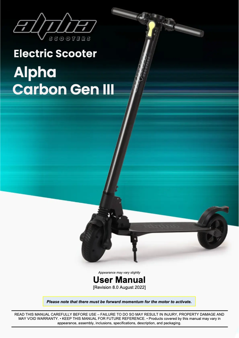 Imagen de la primera página del manual del dispositivo Carbon