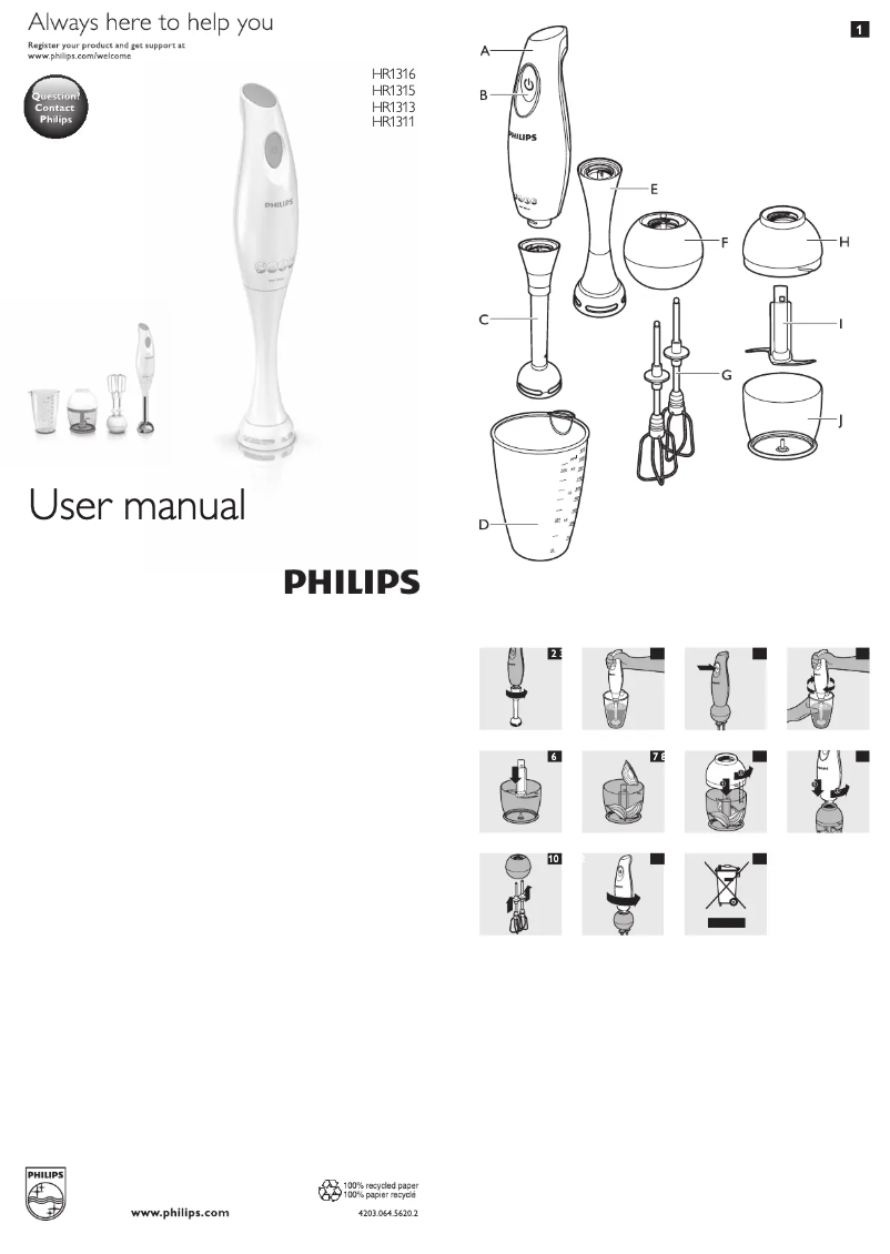 Página 1 del manual Manual de usuario Philips HR1315