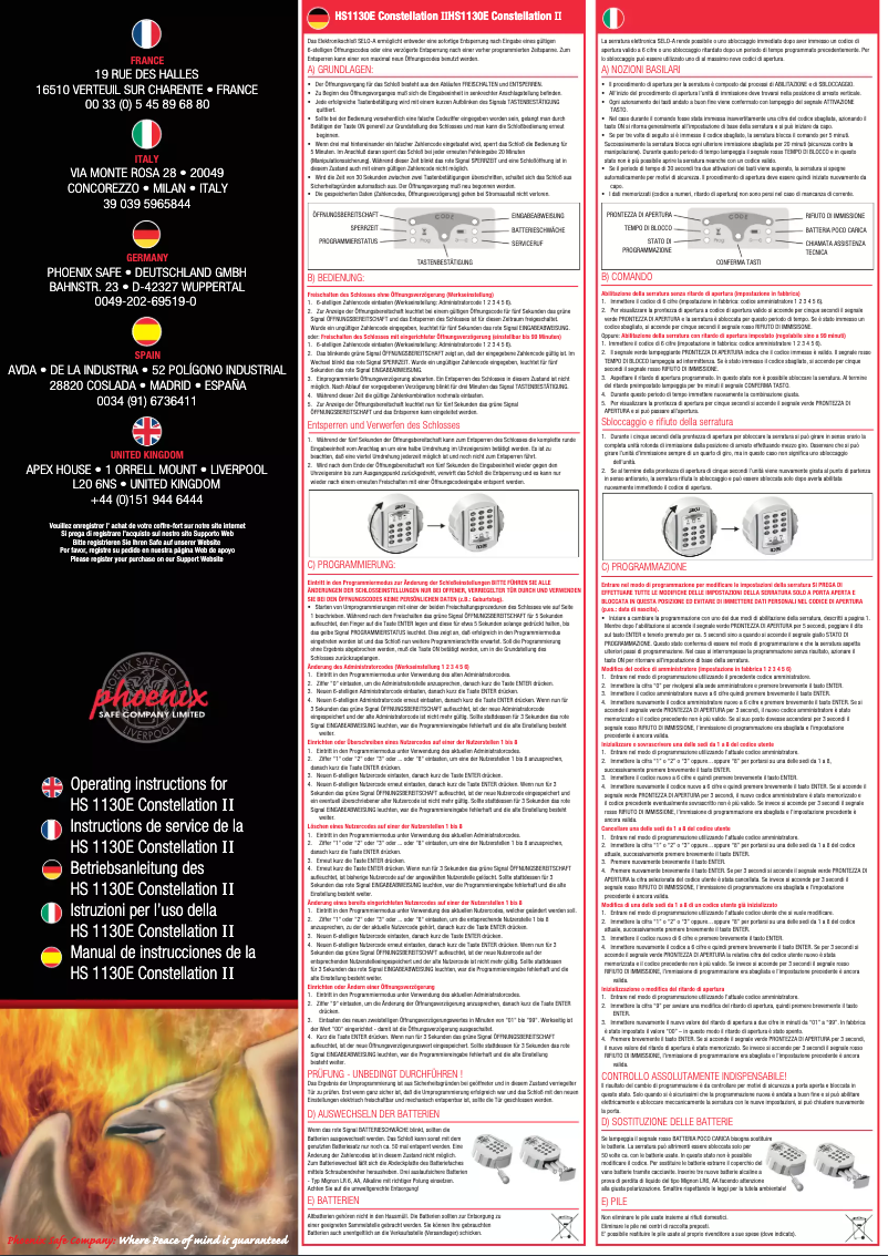 Imagen de la primera página del manual del dispositivo Constellation II HS1132E