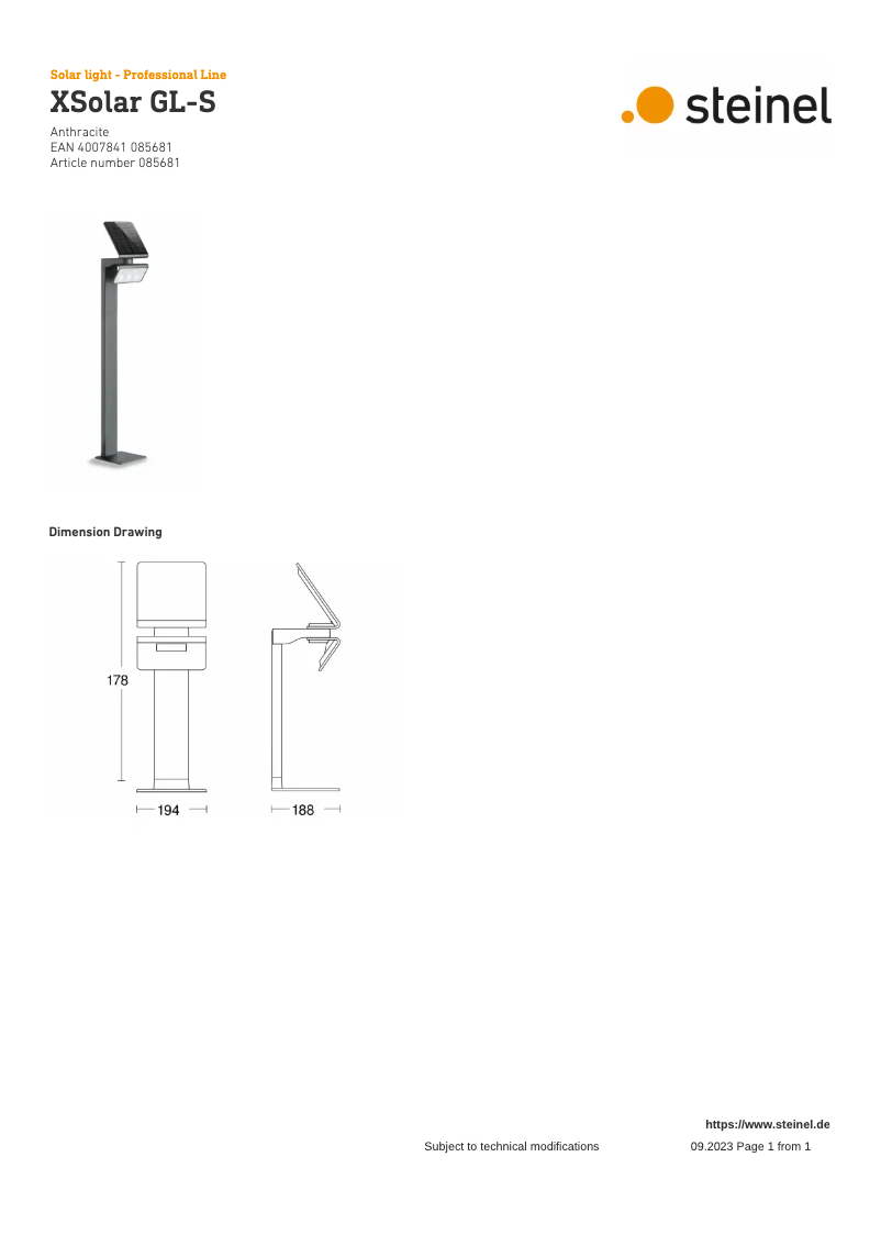 Imagen de la primera página del manual del dispositivo XSolar GL
