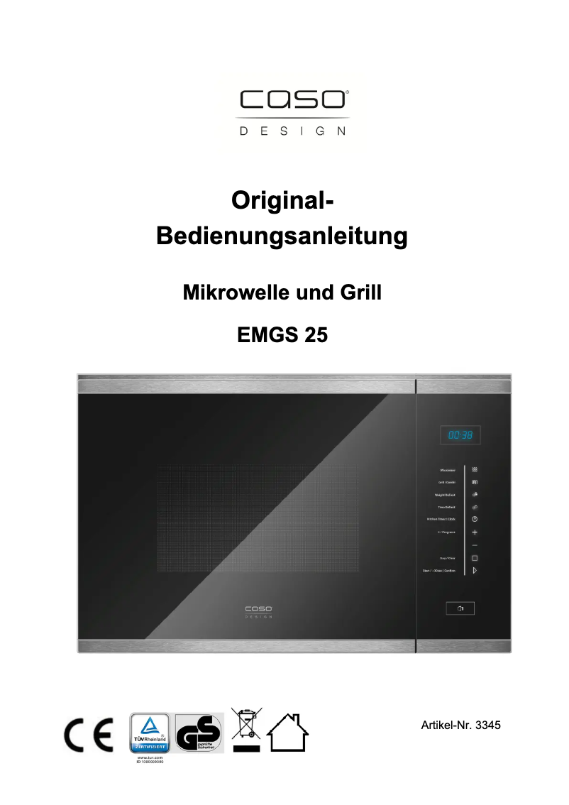 Imagen de la primera página del manual del dispositivo EMGS 25