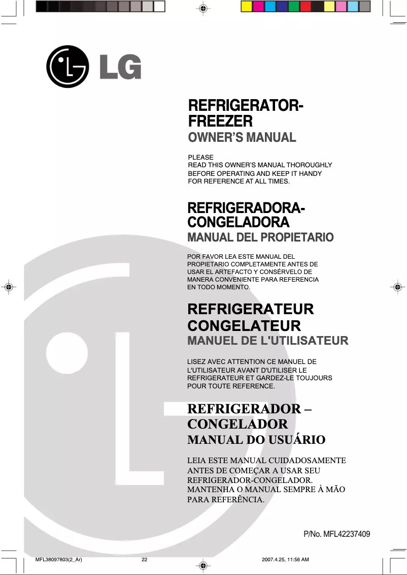 Imagen de la primera página del manual del dispositivo GR-M262YQ