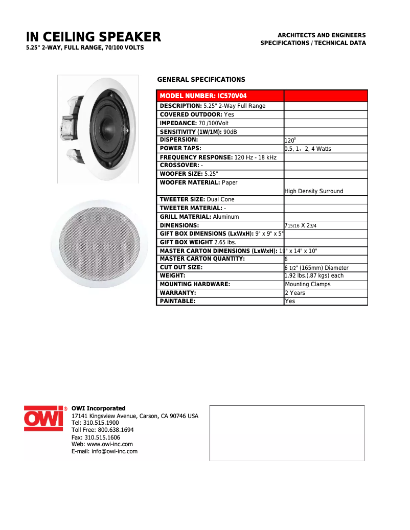 Página 1 del manual Manual de usuario OWI IC570V04