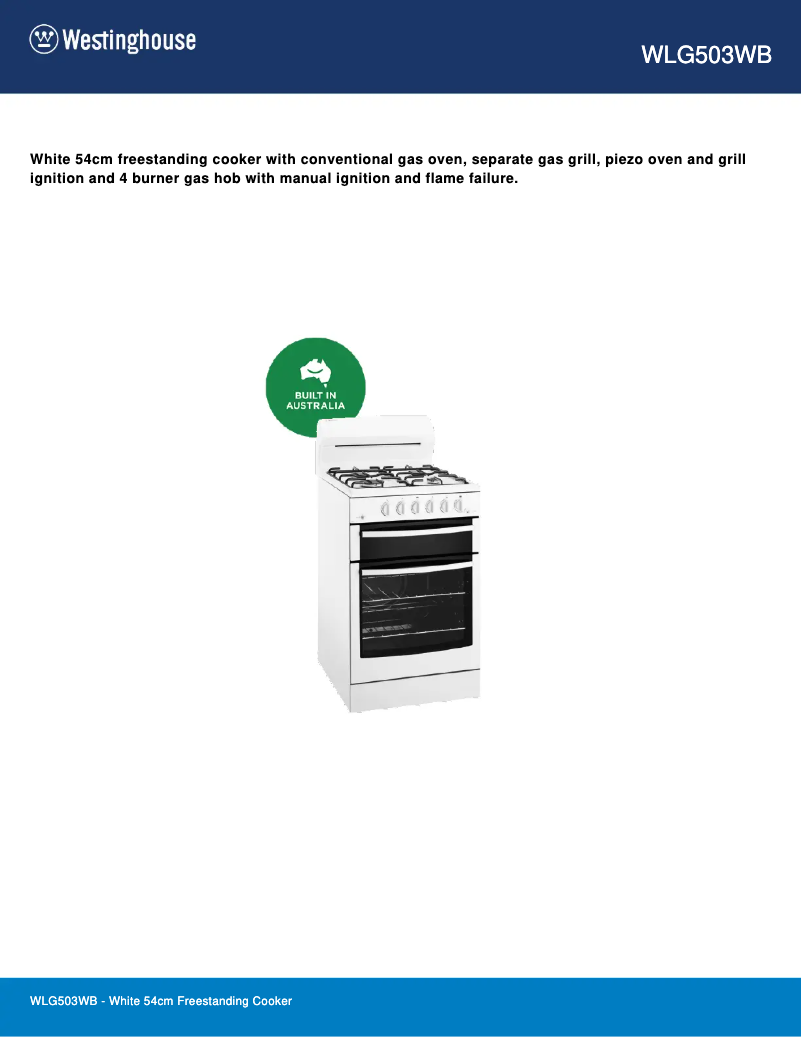 Imagen de la primera página del manual del dispositivo WLG503WB