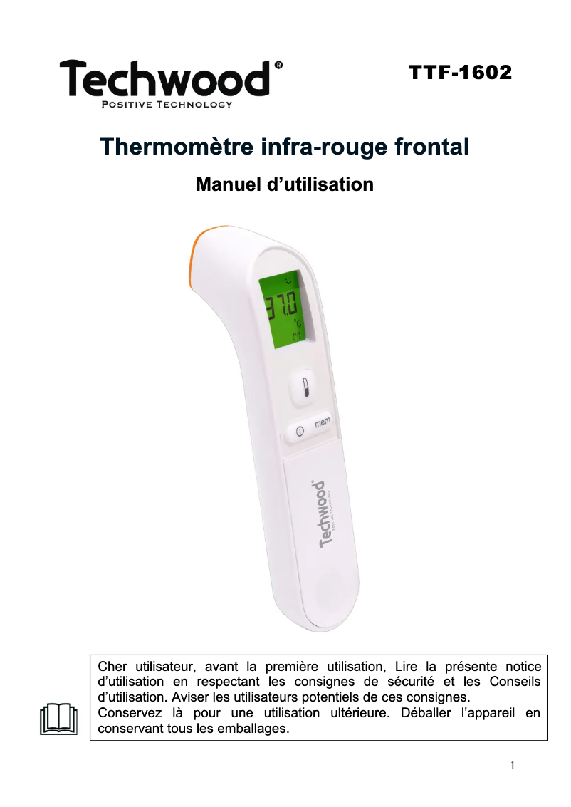 Página 1 del manual Manual de usuario Techwood TTF-1602