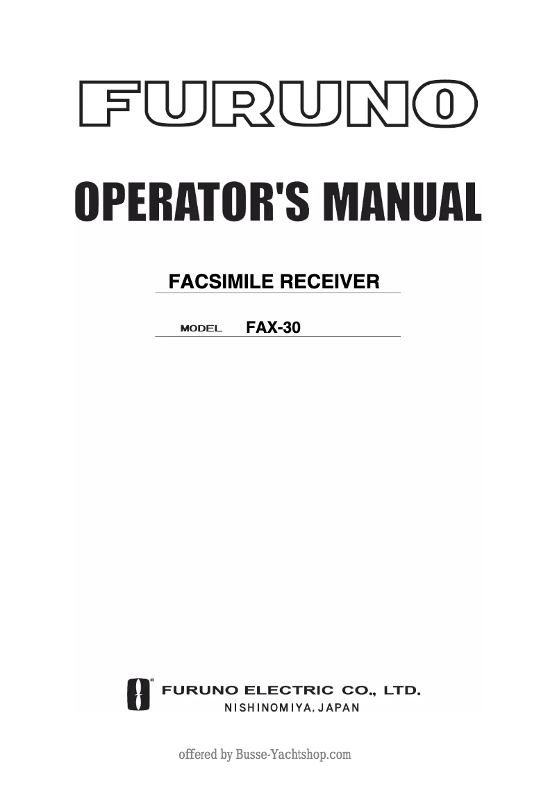Imagen de la primera página del manual del dispositivo FAX-30