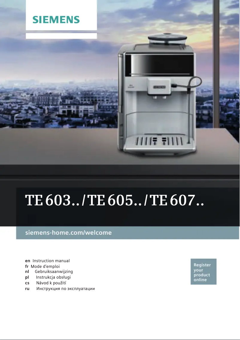 Página nº 1 - Manual de usuario Siemens EQ.6 TE605209RW