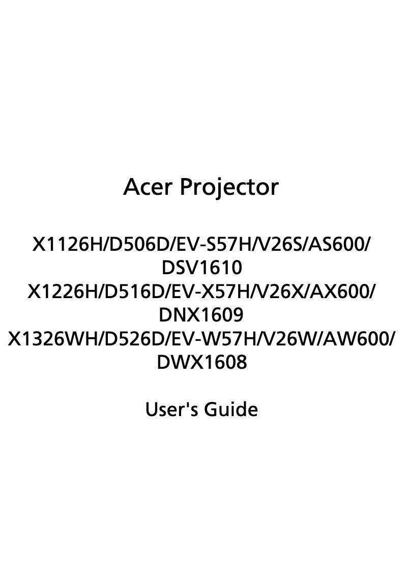 Imagen de la primera página del manual del dispositivo EV-X57H