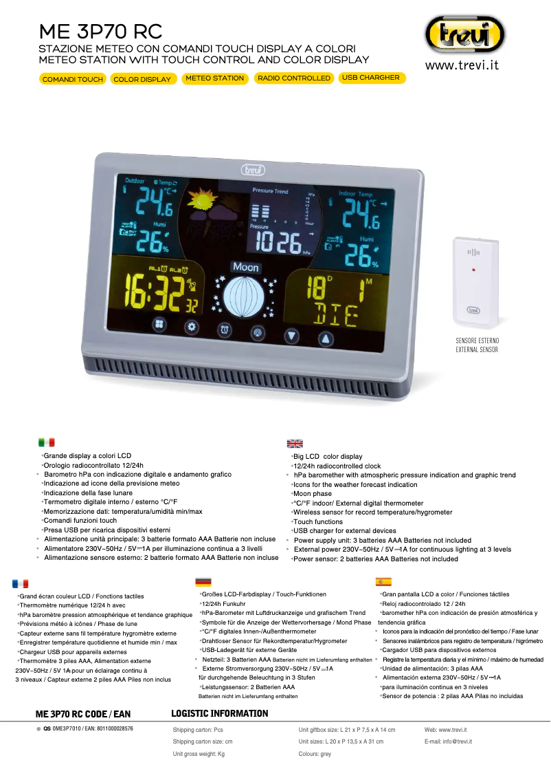 Imagen de la primera página del manual del dispositivo ME 3P70 RC