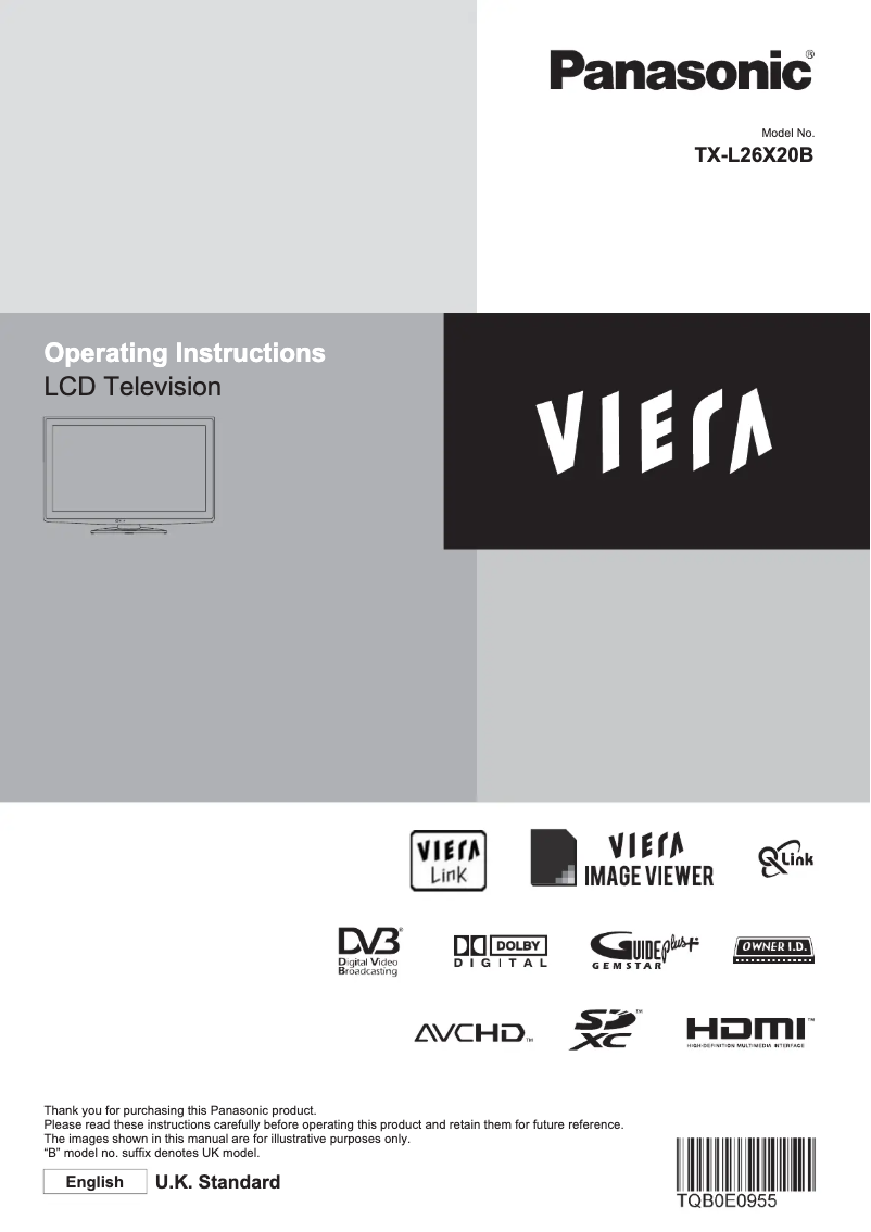 Imagen de la primera página del manual del dispositivo Viera TX-L26X20B