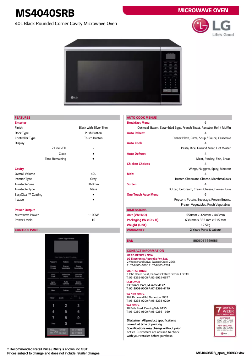 Imagen de la primera página del manual del dispositivo MS4040SRB