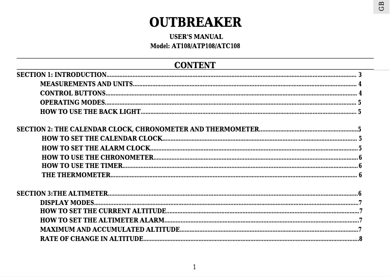 Página 1 del manual Manual de usuario Oregon Scientific ATP108