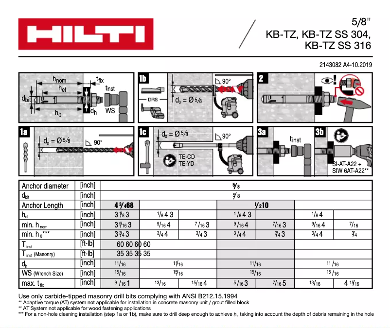 Imagen de la primera página del manual del dispositivo KB-TZ SS304