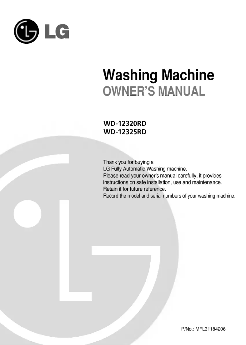 Página nº 1 - Manual de usuario LG WD-12325RD
