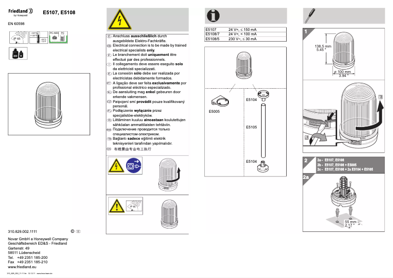 Imagen de la primera página del manual del dispositivo E5108