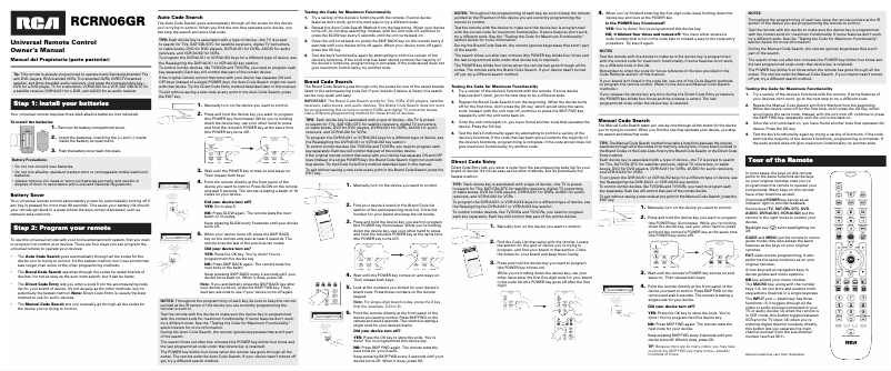 Página 1 del manual Manual de usuario audiovox RCRN06GR