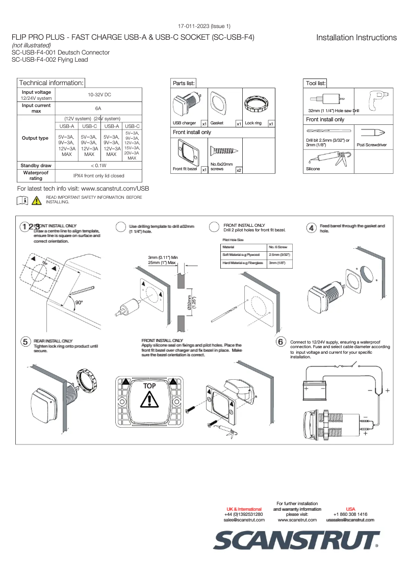 Imagen de la primera página del manual del dispositivo Flip Pro Plus SC-USB-F4
