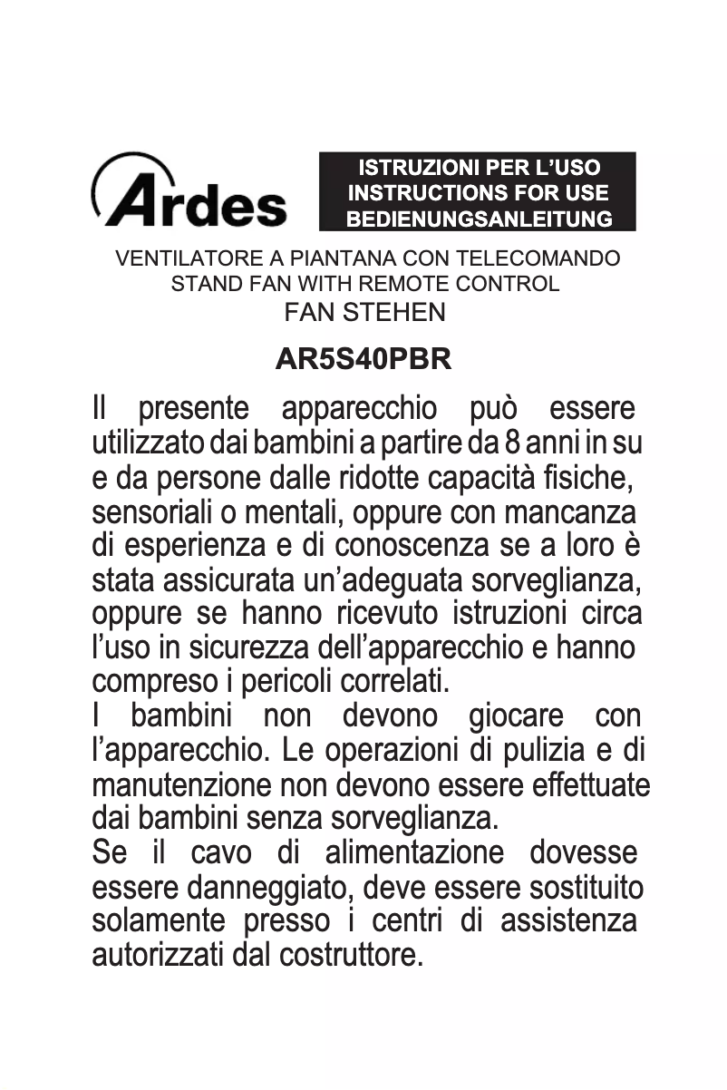 Página nº 1 - Manual de usuario Ardes AR5S40PBR