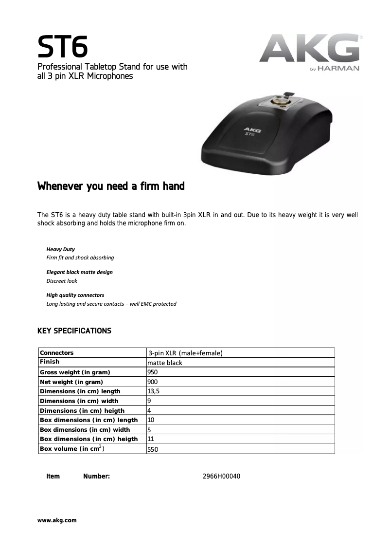 Página 1 del manual Manual de usuario AKG ST6