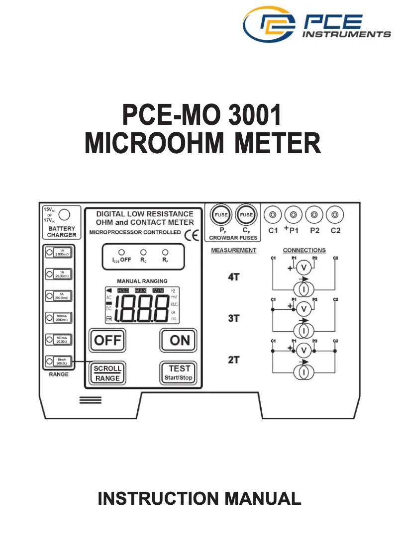 Imagen de la primera página del manual del dispositivo PCE-MO 3001