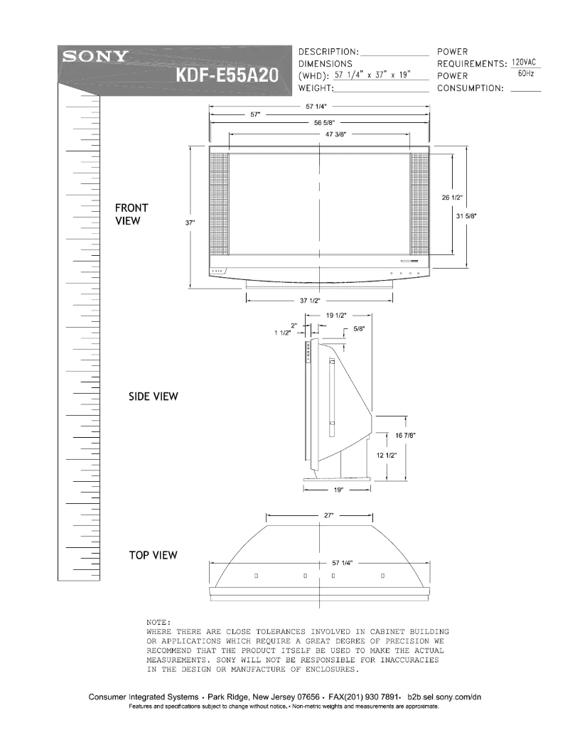 Imagen de la primera página del manual del dispositivo KDF-E55A20