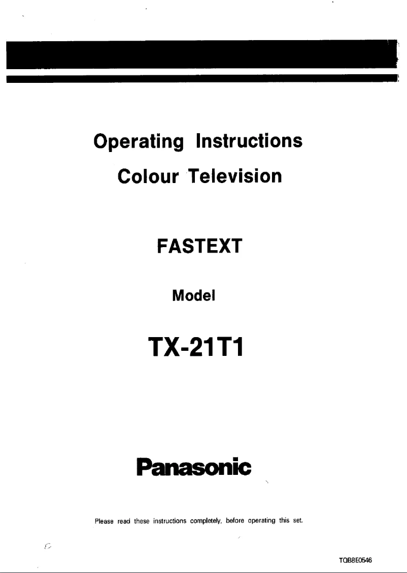 Imagen de la primera página del manual del dispositivo TX-21T1
