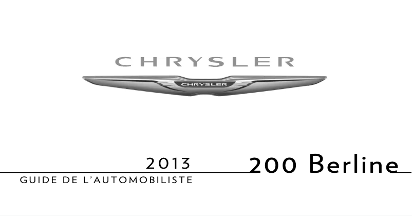 Página 1 del manual Manual de usuario Chrysler 200 (2013)