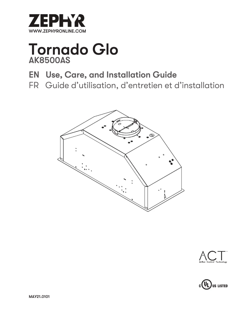 Imagen de la primera página del manual del dispositivo Tornado Glo AK8500AS