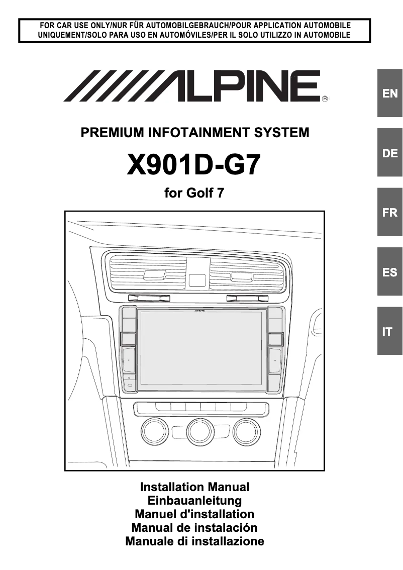 Página nº 1 - Manual de usuario Alpine X901D-G7