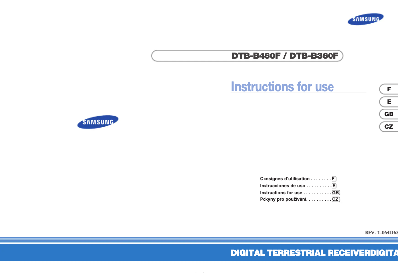 Imagen de la primera página del manual del dispositivo DTB-B360F