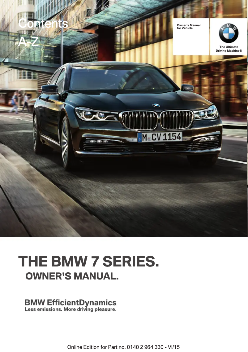Imagen de la primera página del manual del dispositivo 740Li Sedan (2015)
